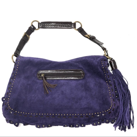 Berge Bags Berge Purple Suede Tassel Hobo Bag Made In Italy Poshmark